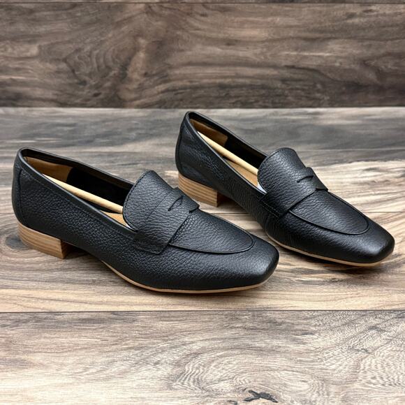 NIB Sofft Elinor 8M 39 Black Leather Moc Toe Penny Loafers Flats - Picture 4 of 10